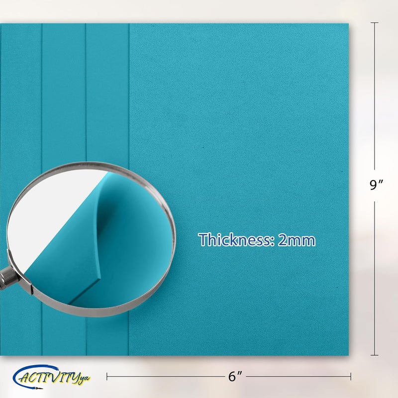 ACTIVITYYA Light Blue EVA Foam Sheets, 6 x 9 Inch, 2mm Thick – Foam Paper for DIY Arts and Crafts, School Projects, and More – 8 Pack - Image 2